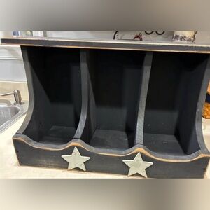 Blue Wooden Shelf with Star Accents